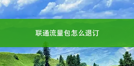 联通流量包怎么退订