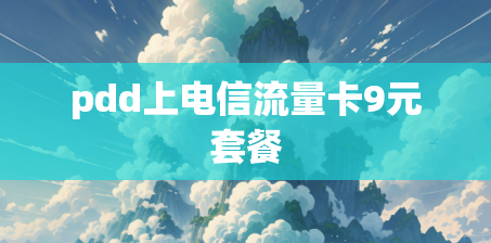 pdd上电信流量卡9元套餐
