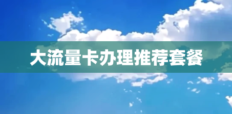 大流量卡办理推荐套餐