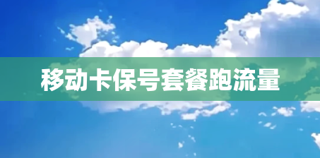移动卡保号套餐跑流量