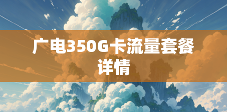 广电350G卡流量套餐详情